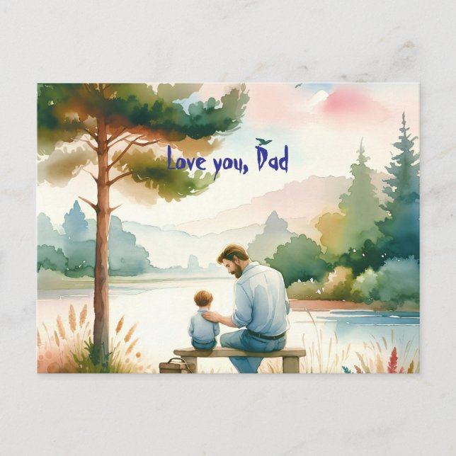 Postal Te quiero, papá (Anverso)