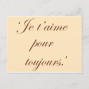 Postal Te quiero para siempre en rosa salmón francés
