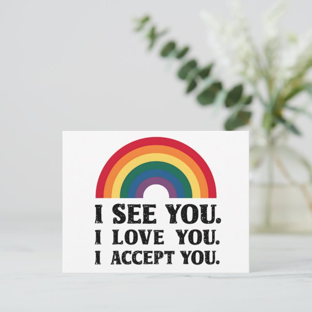 Postal Te Veo Que Te Amo Te Acepto LGBTQ (Anverso de pie)