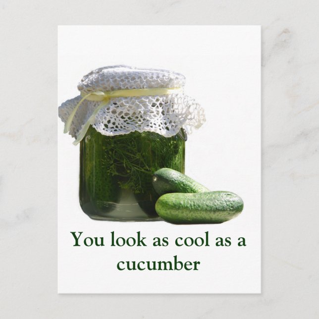 Postal Te ves tan genial como un pepino. (Anverso)