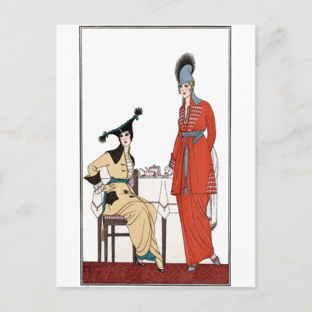 Postal Té vintage de moda de la tarde (Anverso)