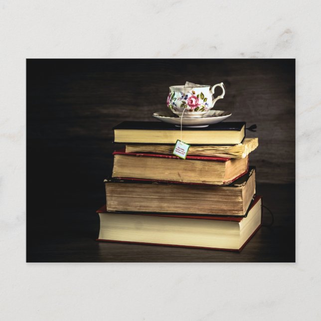 Postal Té y libros (Anverso)