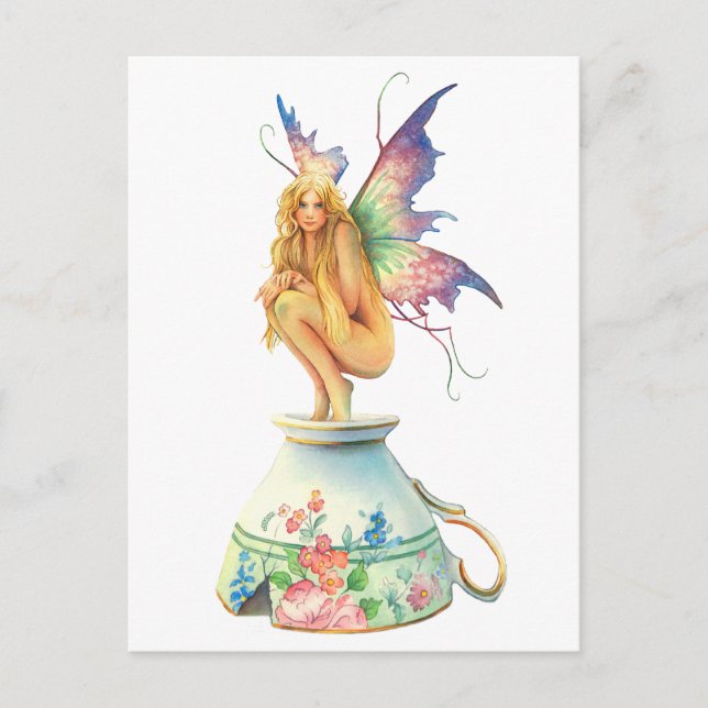 Postal "Tea Cup Fairy" Por Scot Howden (Anverso)