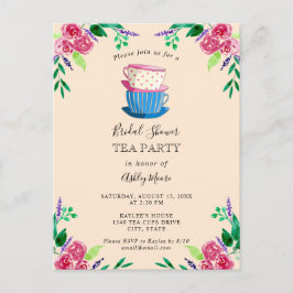 Postal Tea Fiesta Bridal Shower Flores de Bonito suave fl