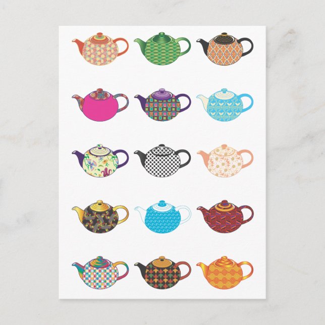 Postal Tea Kettles multicolor (Anverso)