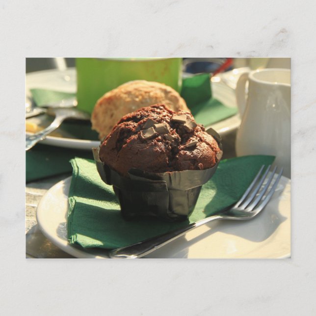 Postal Tea Muffin Snacks Postcard (Anverso)
