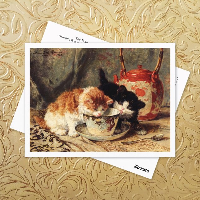 Postal Tea Time Kittens Henriëtte Ronner-Knip (Subido por el creador)