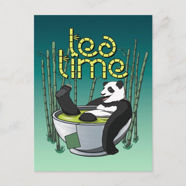Postal Tea Time Panda (Anverso)