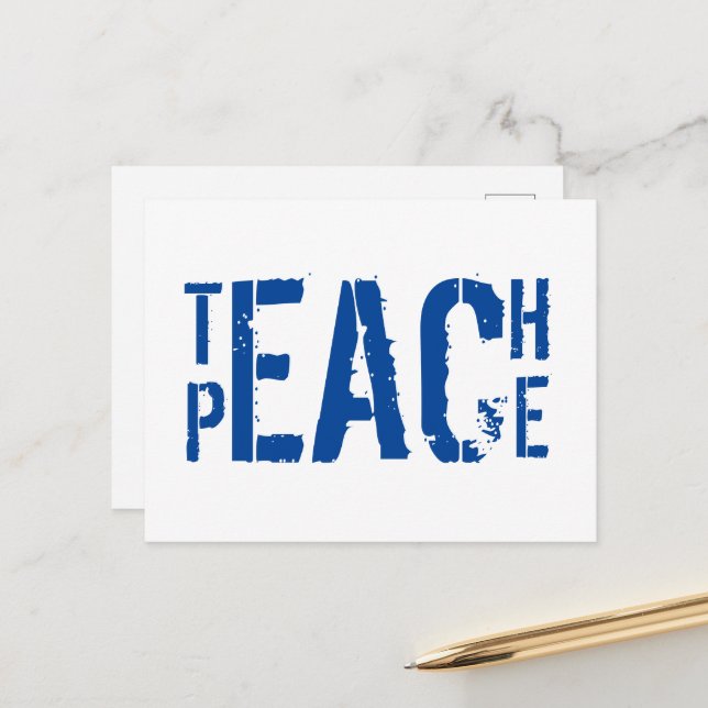 Postal Teach Peace (Anverso/Reverso In Situ)