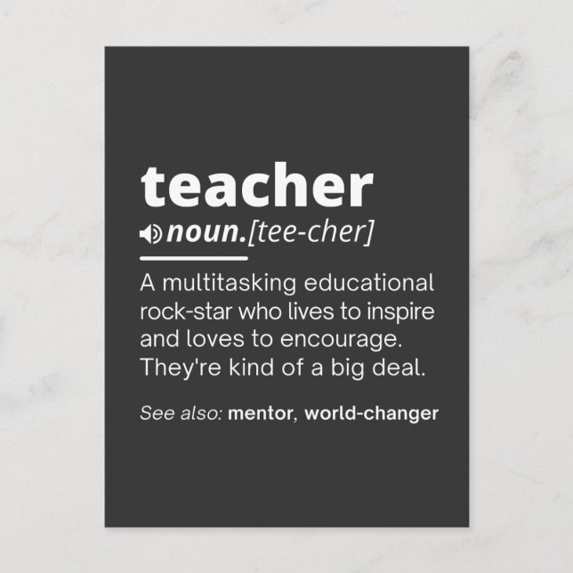 Postal Teacher Definition - Funny Teaching School Teacher (Anverso)
