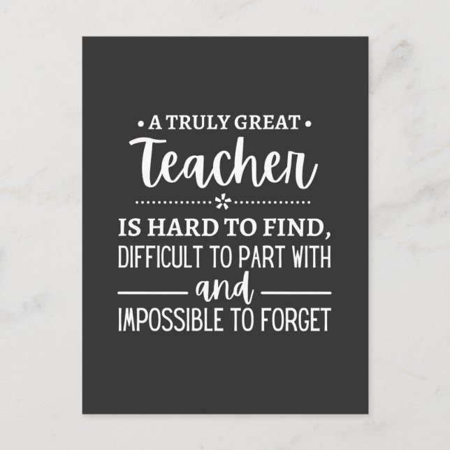 Postal teacher Gift, A Truly Great Teacher (Anverso)