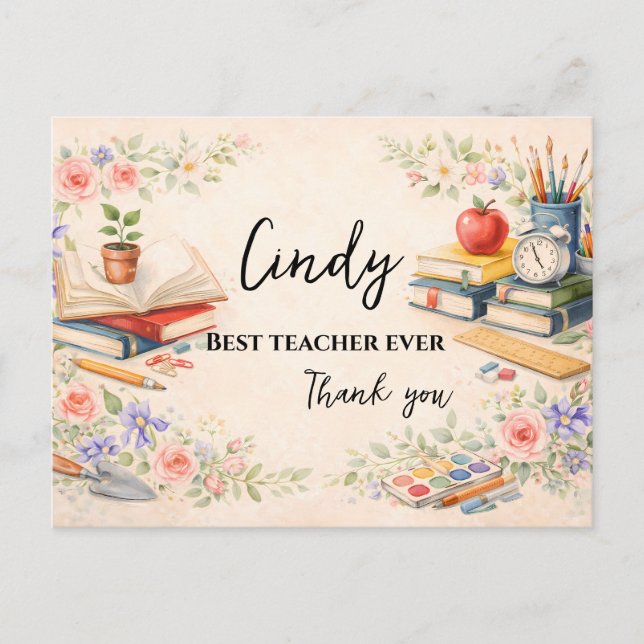 Postal Teacher Thank You Gift | End of School Year (Anverso)
