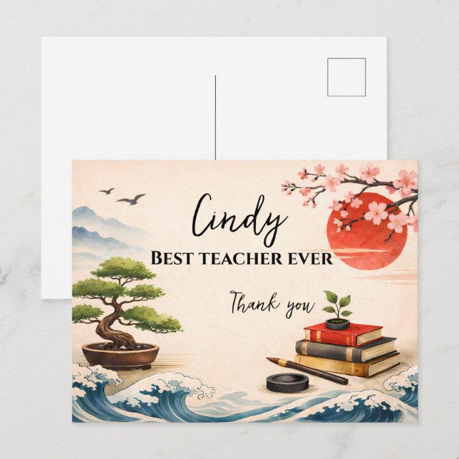 Postal Teacher Thank You Gift | End of School Year (Anverso / Reverso)