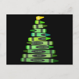 Postal Teachers Navidades Gif Crayon Tree