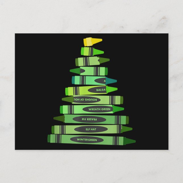 Postal Teachers Navidades Gif Crayon Tree (Anverso)