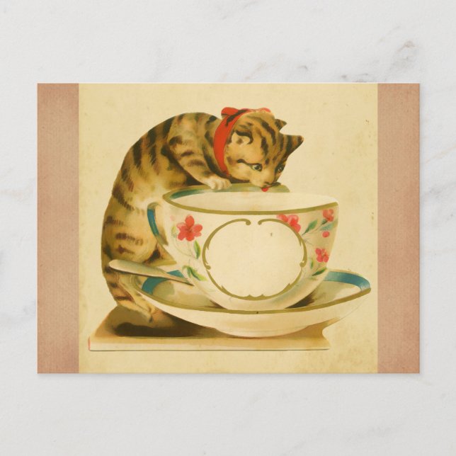 Postal Teacup Cute Vintage (Anverso)