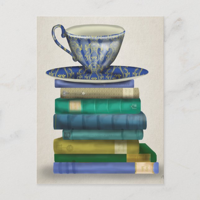 Postal Teacup y libros 3 (Anverso)