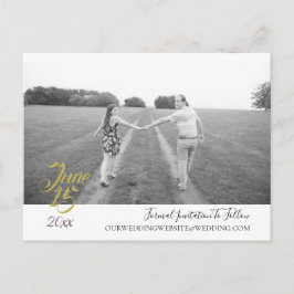 Postal Teal Blue Bouquet Suite de Boda Save The Date