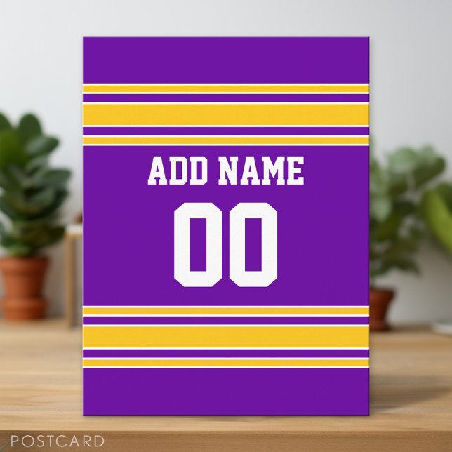 Postal Team Jersey con nombre y número personalizados (Custom Postcard)