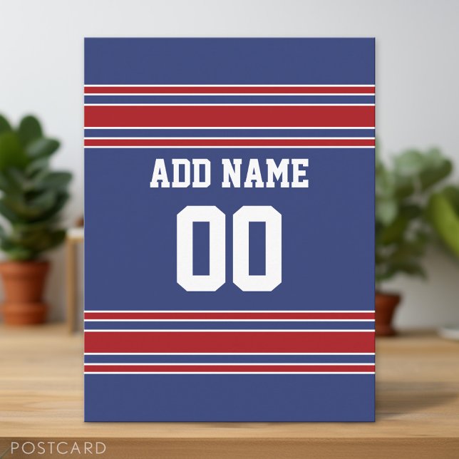 Postal Team Jersey con nombre y número personalizados (Custom Postcard)