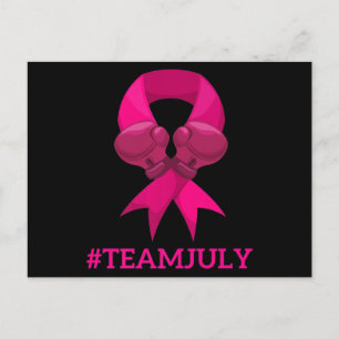 Postal TEAM JULY Sensibilización sobre el cáncer de mama