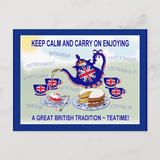 Postal Teatime británico ~ Postcard (Anverso)