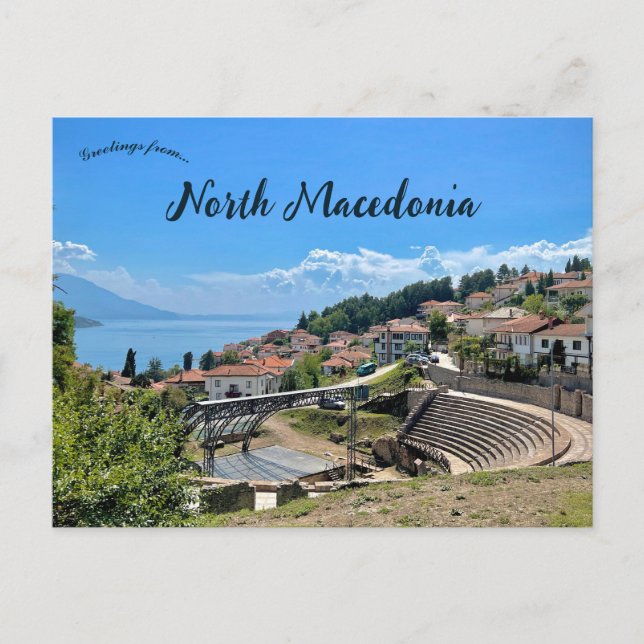Postal Teatro Antiguo de Ohrid Macedonia del Norte (Anverso)