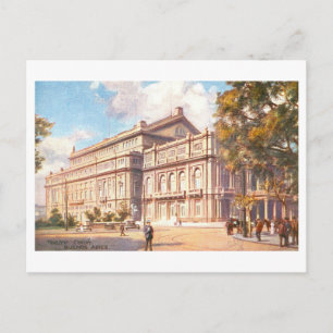 Postal Teatro Colon antiguo, Buenos Aires, Argentina
