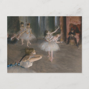 Postal Teatro de bailarinas de ballet, ensayo Edgar Degas