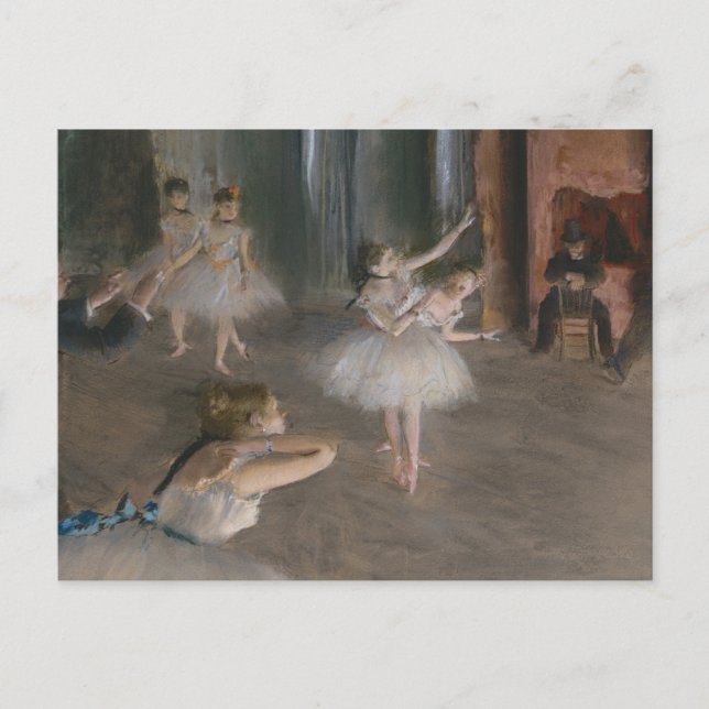 Postal Teatro de bailarinas de ballet, ensayo Edgar Degas (Anverso)