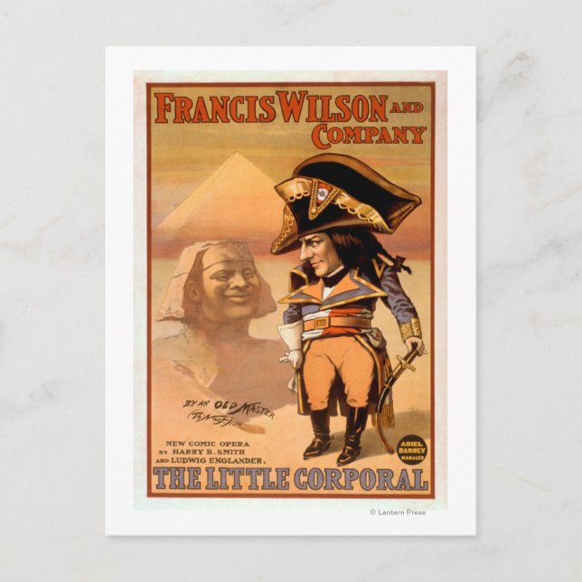 Postal Teatro de esfinge egipcio "El pequeño cabo" (Anverso)