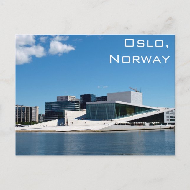 Postal Teatro de la ópera de Oslo en Noruega en un día de (Anverso)