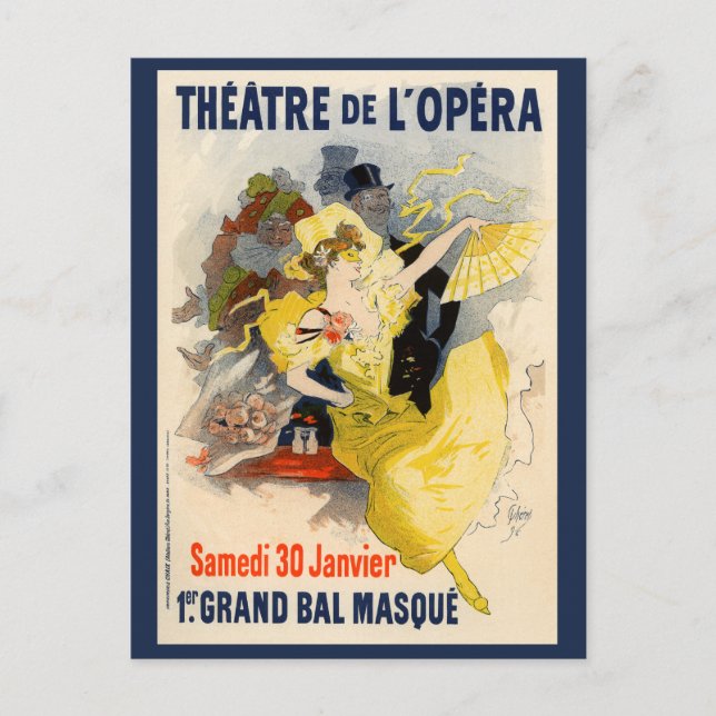 Postal Teatro de la Ópera, Jules Chéret (Anverso)