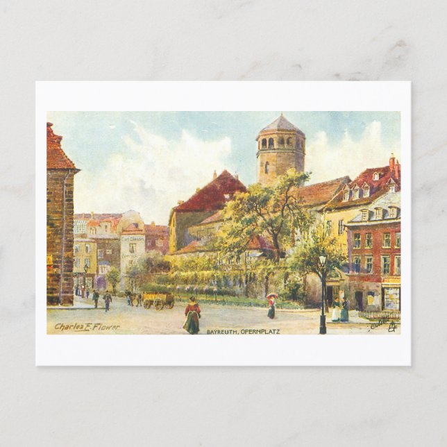 Postal Teatro de Ópera Antiguo, Bayreuth, Alemania (Anverso)