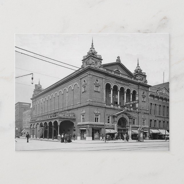 Postal Teatro de Parque Indianápolis Indiana 1902 (Anverso)
