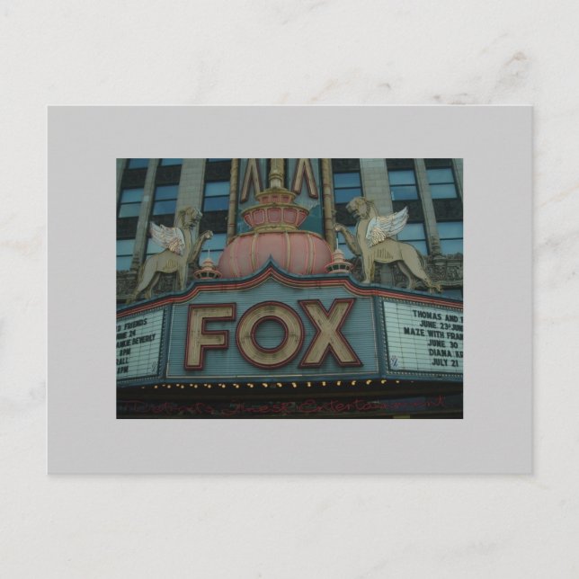 Postal Teatro Fox, Detroit, Michigan (Anverso)