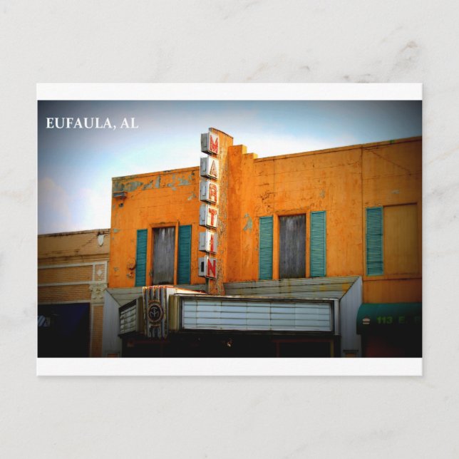 POSTAL TEATRO MARTIN - EUFAULA, ALABAMA (Anverso)