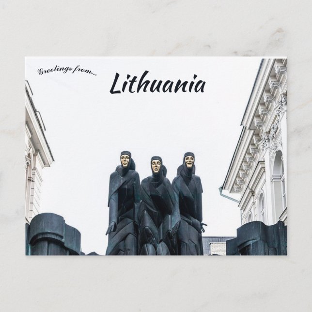 Postal Teatro nacional de teatro de tres máscaras de Litu (Anverso)