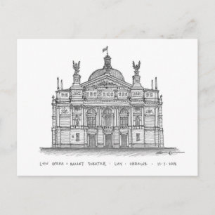 Postal Teatro Opera + Ballet, Lviv, Ucrania
