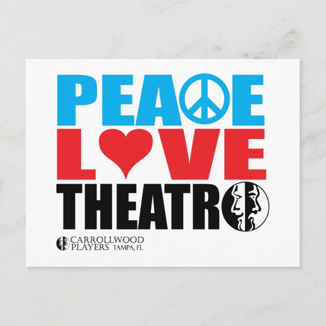 Postal Teatro Peace Love (Anverso)