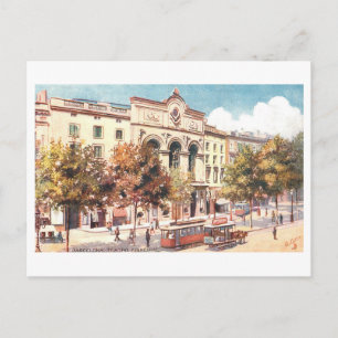Postal Teatro Principal antiguo, Barcelona, España