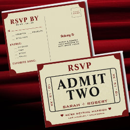 Postal Teatro Retro Admite Dos Bodas De Ticket RSVP