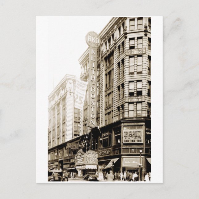 Postal Teatro RKO Keith en Boston en 1930 (Anverso)
