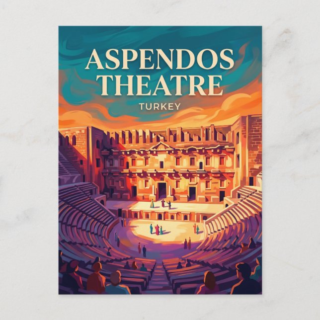 Postal Teatro Romano de Aspendos Turquía (Anverso)