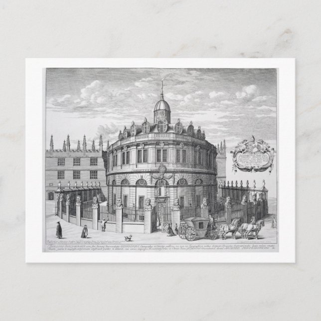 Postal Teatro Sheldonian, Oxford, de 'Oxonia Illustrat (Anverso)