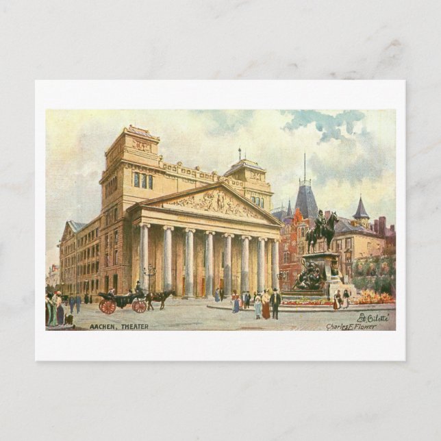Postal Teatro Vintage Aachen Germany (Anverso)