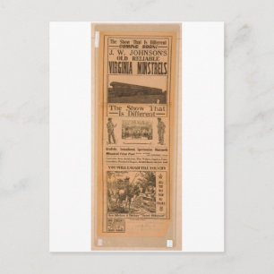 Postal Teatro Vintage de Virginia Ministrels