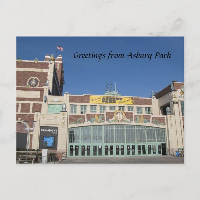 Postal Teatro y sala de convenciones Asbury Park NJ Param (Anverso)