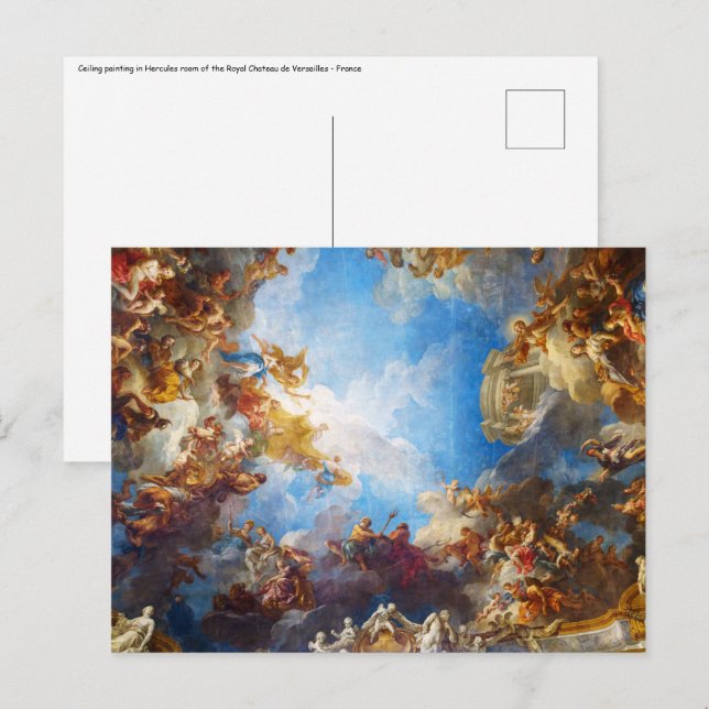 Postal Techo de Hércules en el castillo de Versalles (Anverso / Reverso)