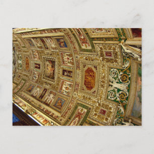 Postal Techo en el Museo Vaticano en Roma Italia Postca
